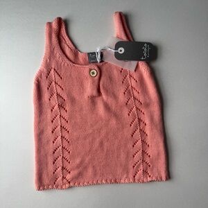 NWT - Tocoto Vintage Knit Tank Top with Button Detail - Size 4
